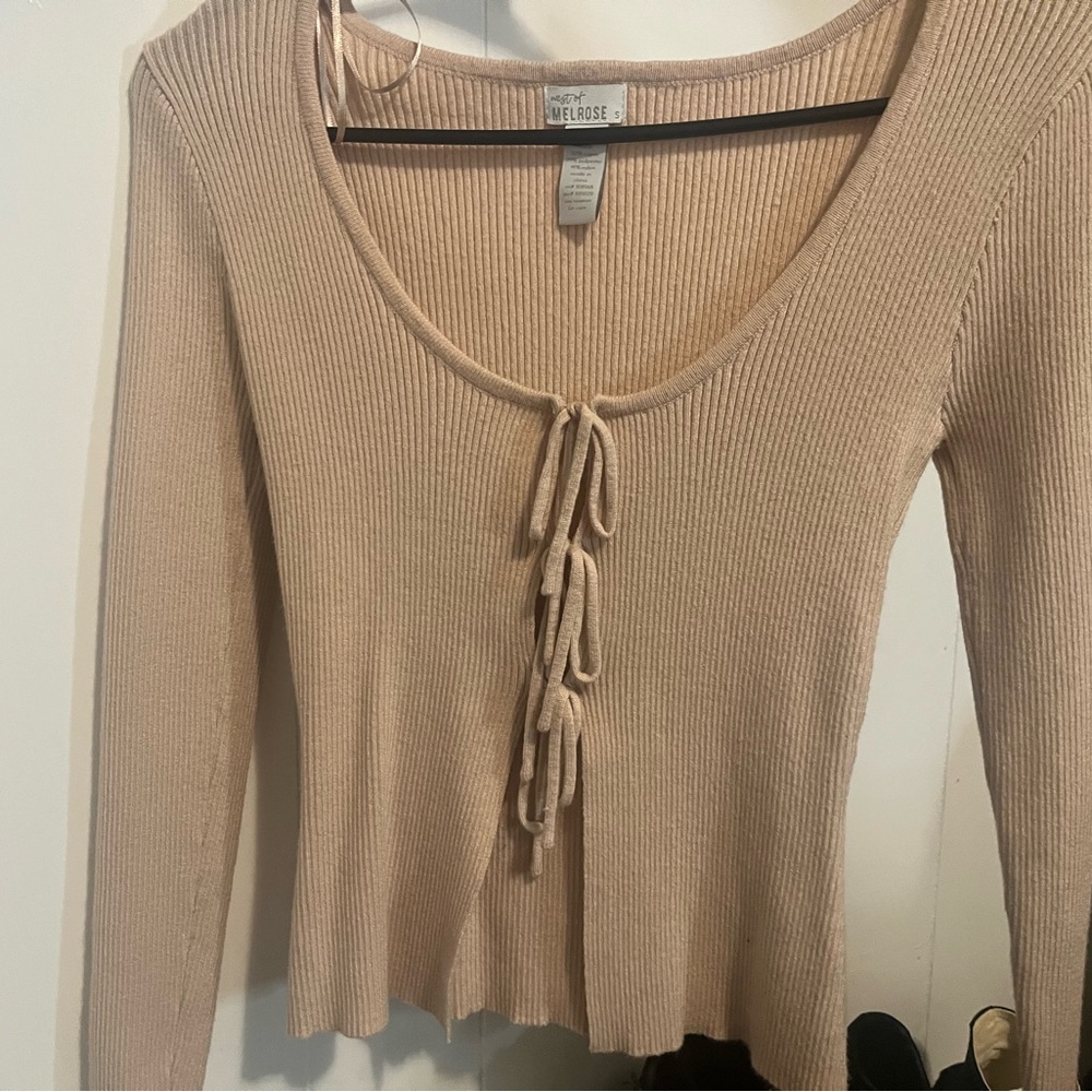 West of Melrose Women's Tan Ribbed Top